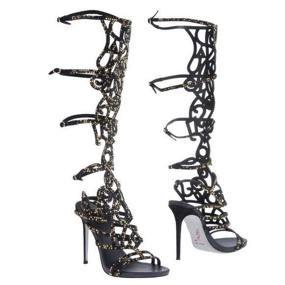 Rene Caovilla Scrolling Crystal Gladiator Sandals - Picture 2 of 16